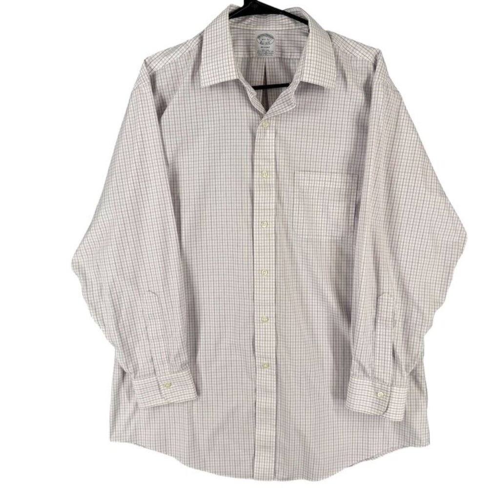 Brooks Brothers Mens Button-Down Long Sleeve Shirt 16 1/2 104B Cotton/Spandex Wh